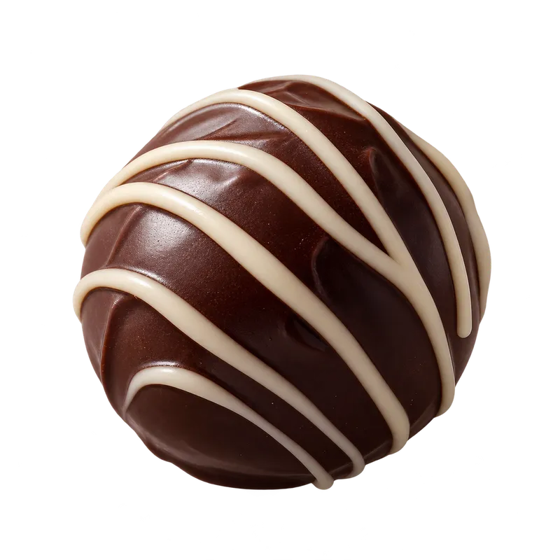 Illustrative dark chocolate truffle cutout