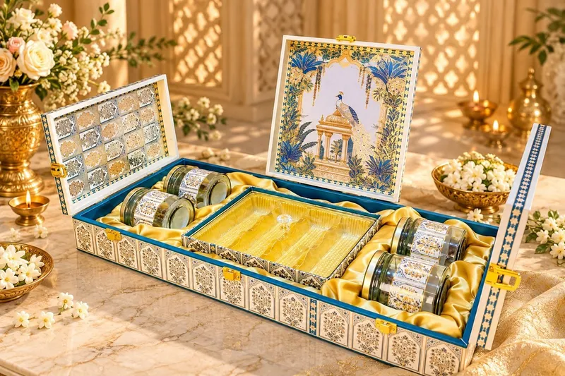 Wide Floral Jar & Tray Hamper