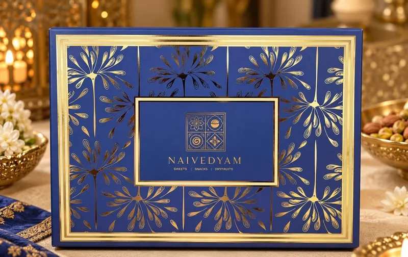 Blue Floral Square Box