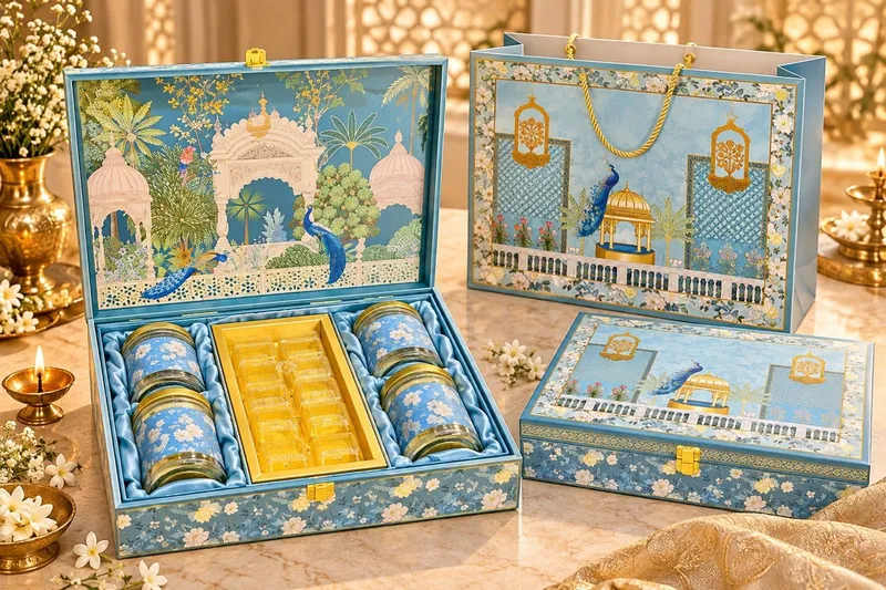 Blue Garden Jar & Tray Hamper