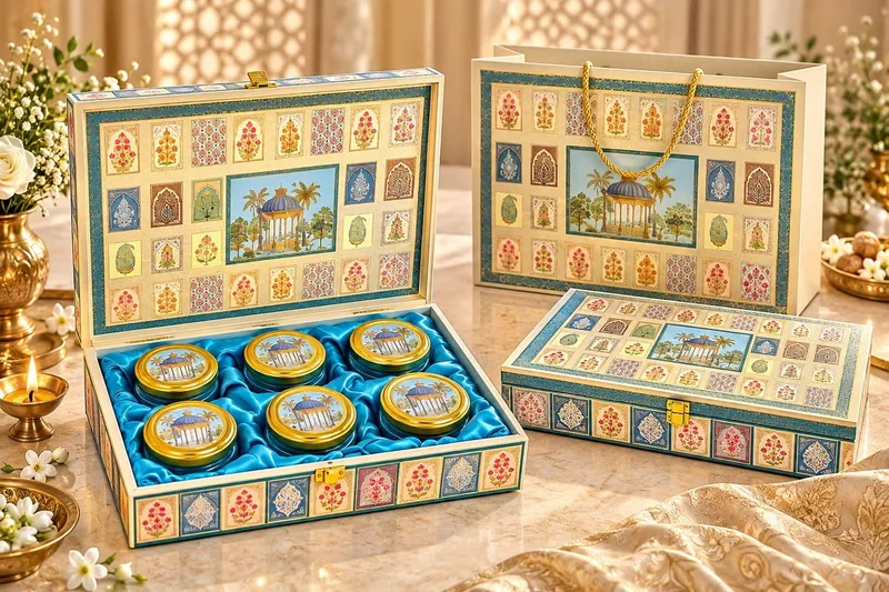 Pastel Motif Six-Jar Hamper