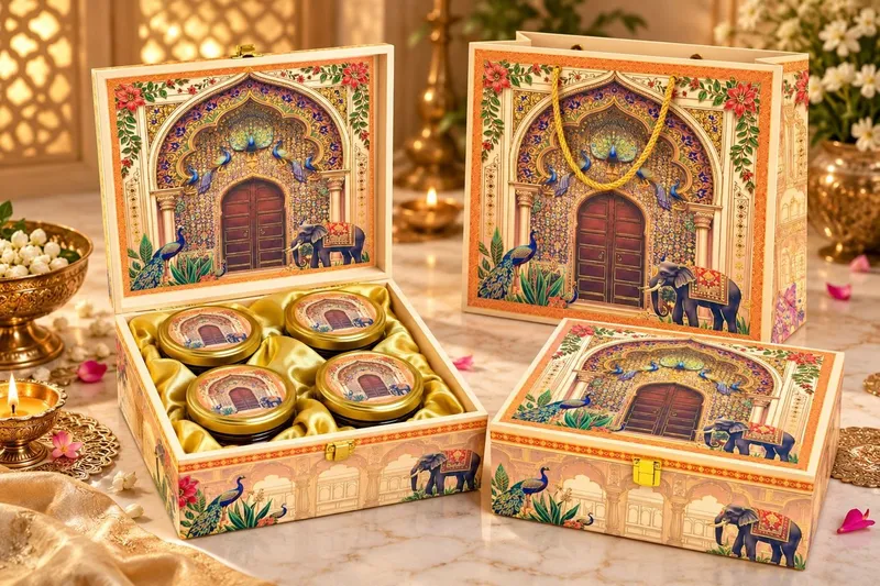 Elephant Arch Four-Jar Hamper