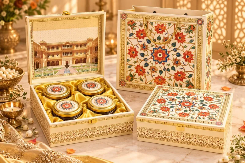 Ivory Floral Four-Jar Hamper