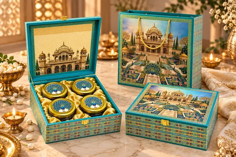 Turquoise Palace Four-Jar Hamper
