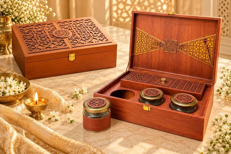 Carved Jar & Long-Tray Hamper